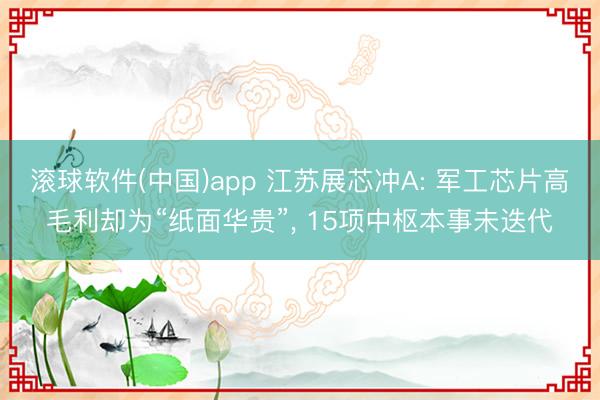 华游娱乐(中国)官方IOS|Android手机app下载 江苏展芯冲A: 军工芯片高毛利却为“纸面富贵”， 15项中枢技能未迭代