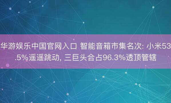 华游娱乐中国官网入口 智能音箱市集名次: 小米53.5%遥遥跳动， 三巨头合占96.3%透顶管辖