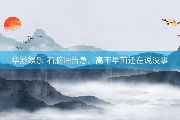 华游娱乐 石脑油告急，高市早苗还在说没事