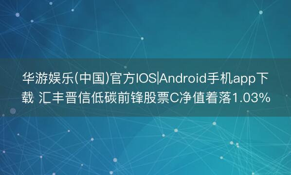 华游娱乐(中国)官方IOS|Android手机app下载 汇丰晋信低碳前锋股票C净值着落1.03%